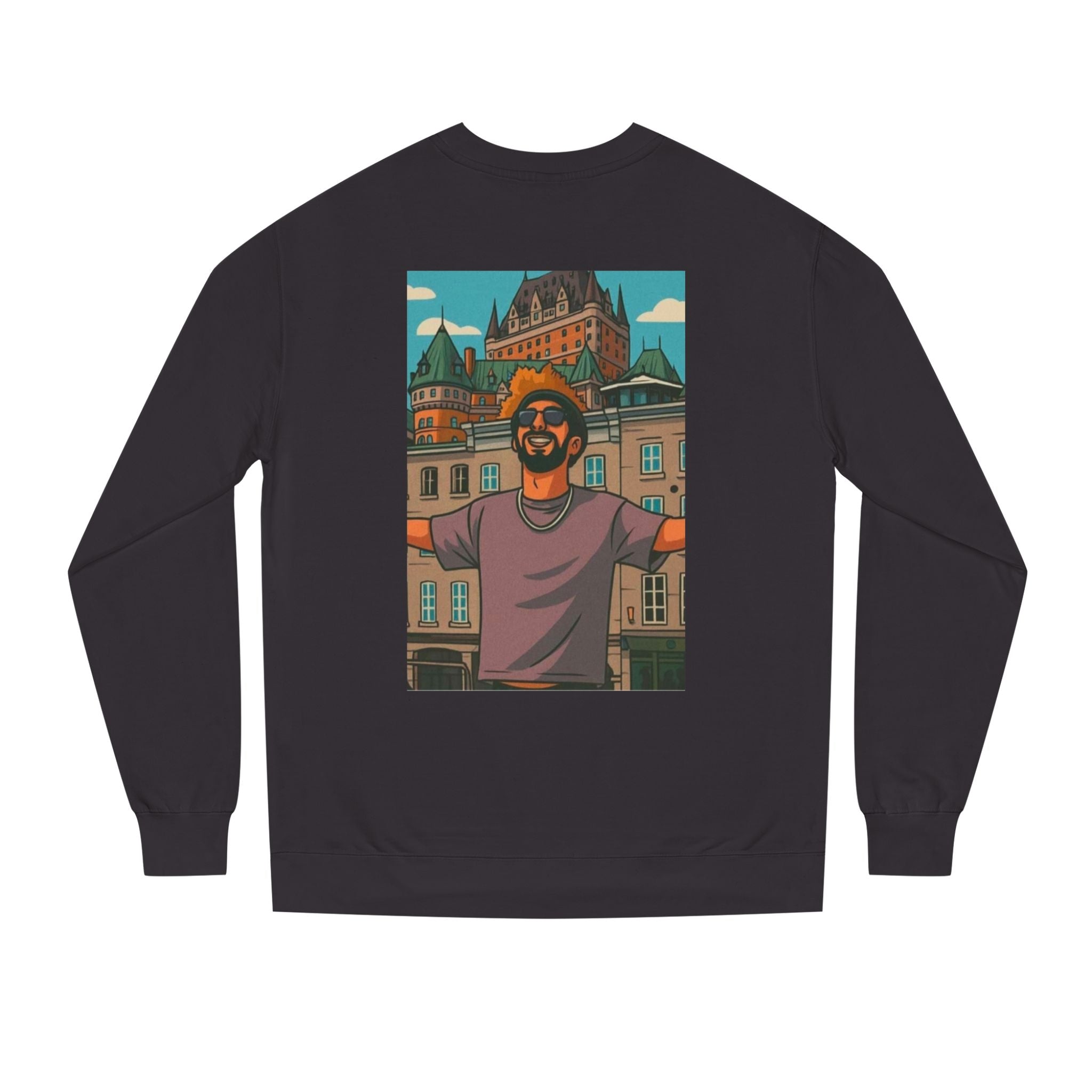 Graphic Sweatshirt — Vacation Vibes Illustration (Man in Sunglasses)